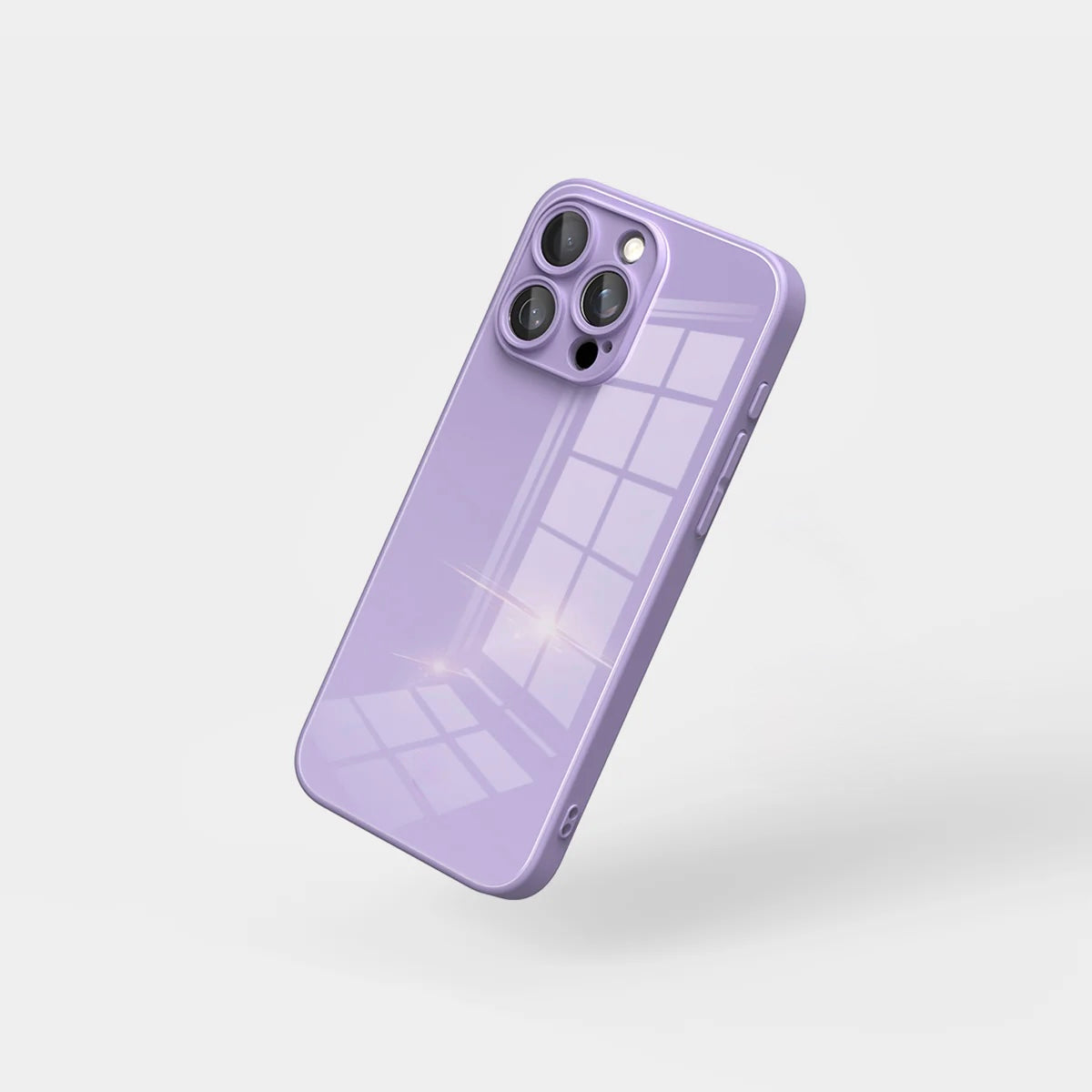 Lily Light Purple Glass Silicone IPhone Case