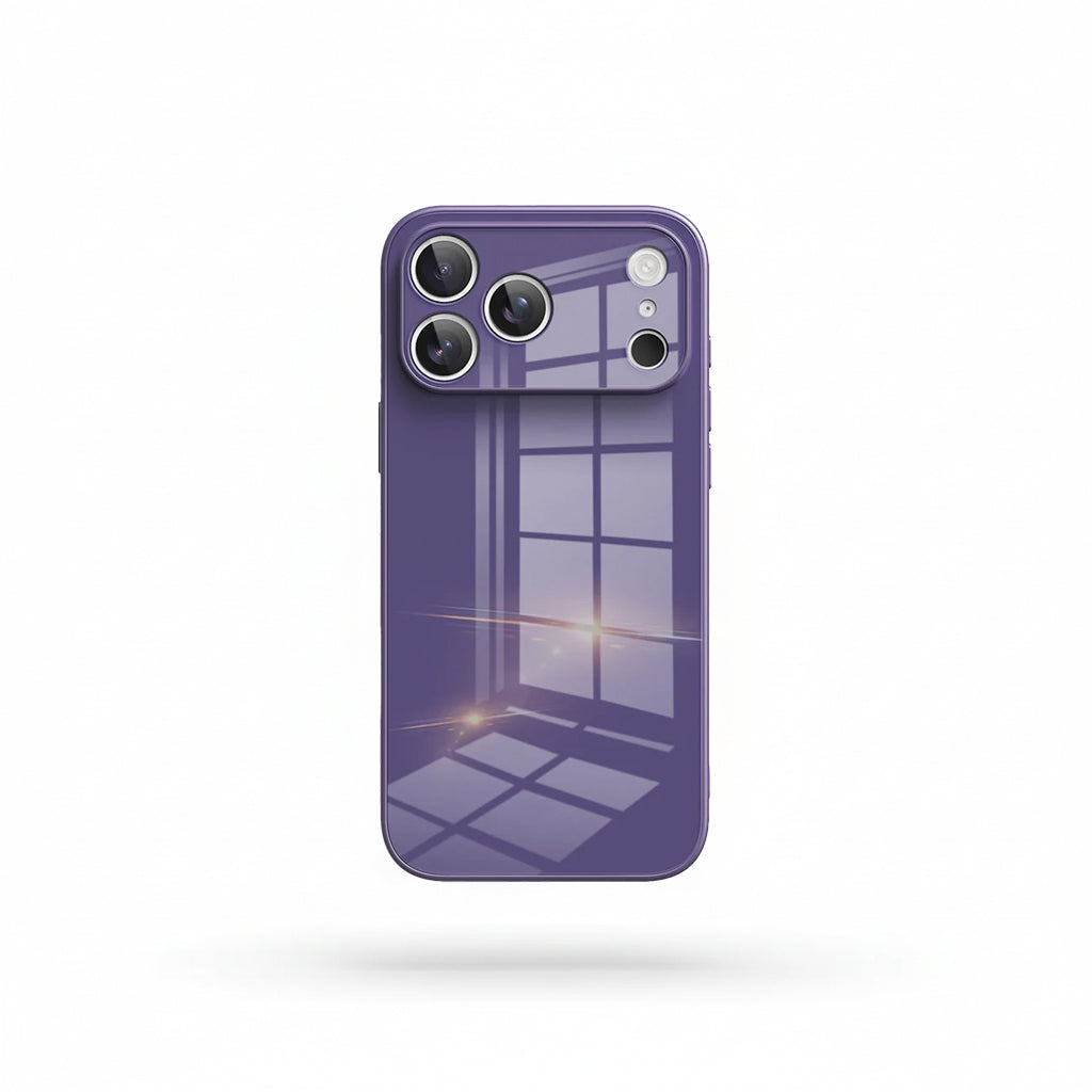 Lily Dark Purple Glass Silicone IPhone Case